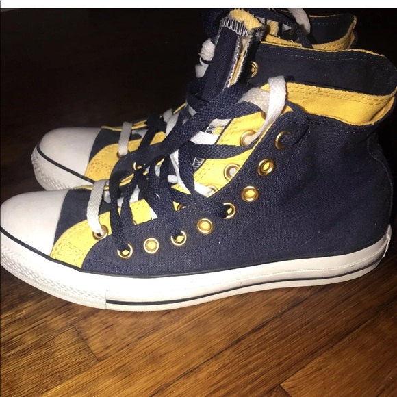 white and yellow converse